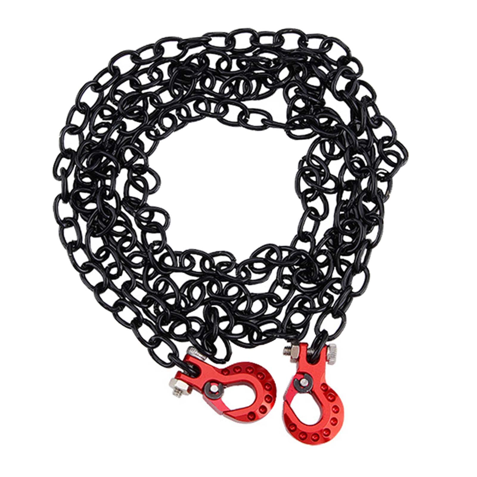 KEEDA RC Tow Chain Trailer Hook Decorative Accessories for 1:10 RC Rock Crawler Axial SCX10 Traxxas TRX4 Wraith D90 Tamiya CC01 Redcat (Red) - Image 2