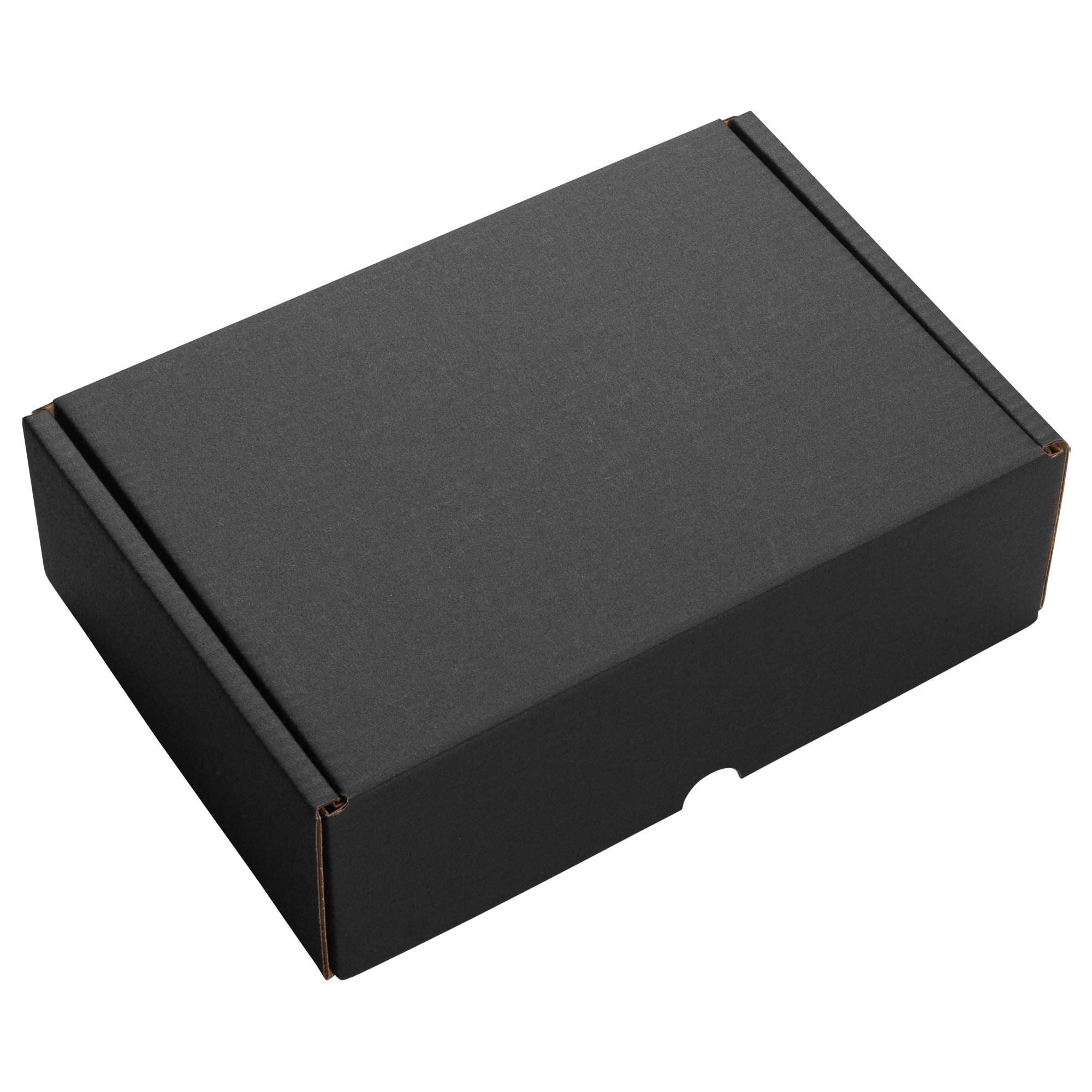 packer PRO Packung mit 25 Versandboxen aus Karton für Ecommerce und Geschenke, Schwarz, selbstmontierend, klein, 25 x 18 x 8 cm