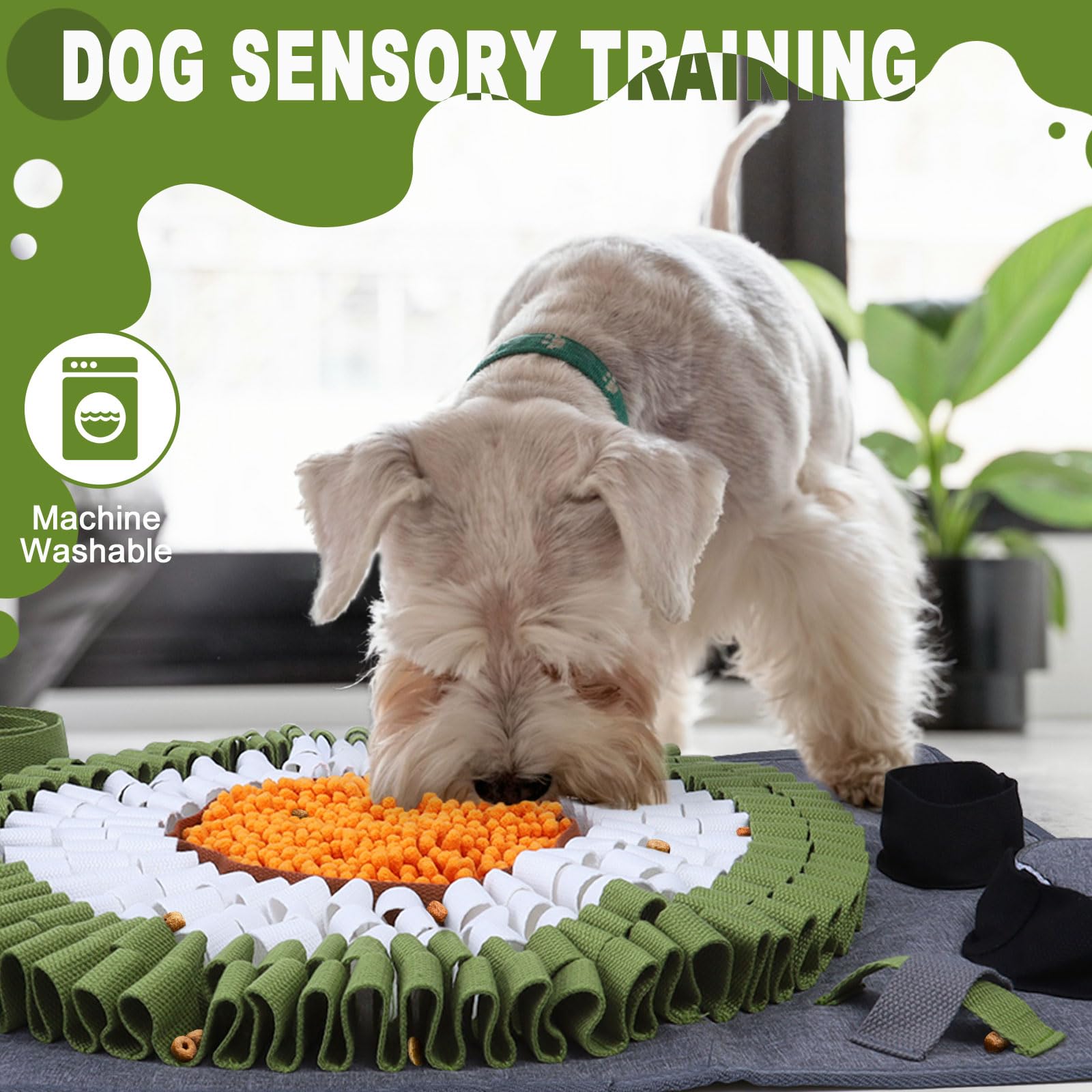 Alfombra Olfativa Perros, Juguetes Perros Interactivos Alfombra Olfato Perro Manta Olfativa Perro Accesorio de Entrenamiento Snuffle Mat (Verde)