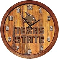 Vista 185 de The Fan-Brand NCAA Oklahoma Sooners: Faux Barrel Top Wall Clock Sports Team Bar Sign Décor - Home Man Cave, Party Decoration - Made On Demand