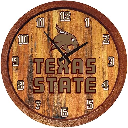 Miniatura 185 de The Fan-Brand NCAA Oklahoma Sooners: Faux Barrel Top Wall Clock Sports Team Bar Sign Décor - Home Man Cave, Party Decoration - Made On Demand