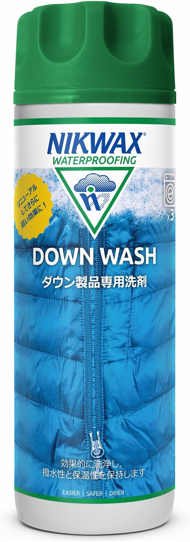 NIKWAX DOWN WASH Cleaner & Reviver Down Wear & Outdoor Detergent 300ml - Jacket & Sleeping Bag, Increases Warmth, Water Repellency & Plumpness, Machine Washable, PFAS Free, Easy to Wash