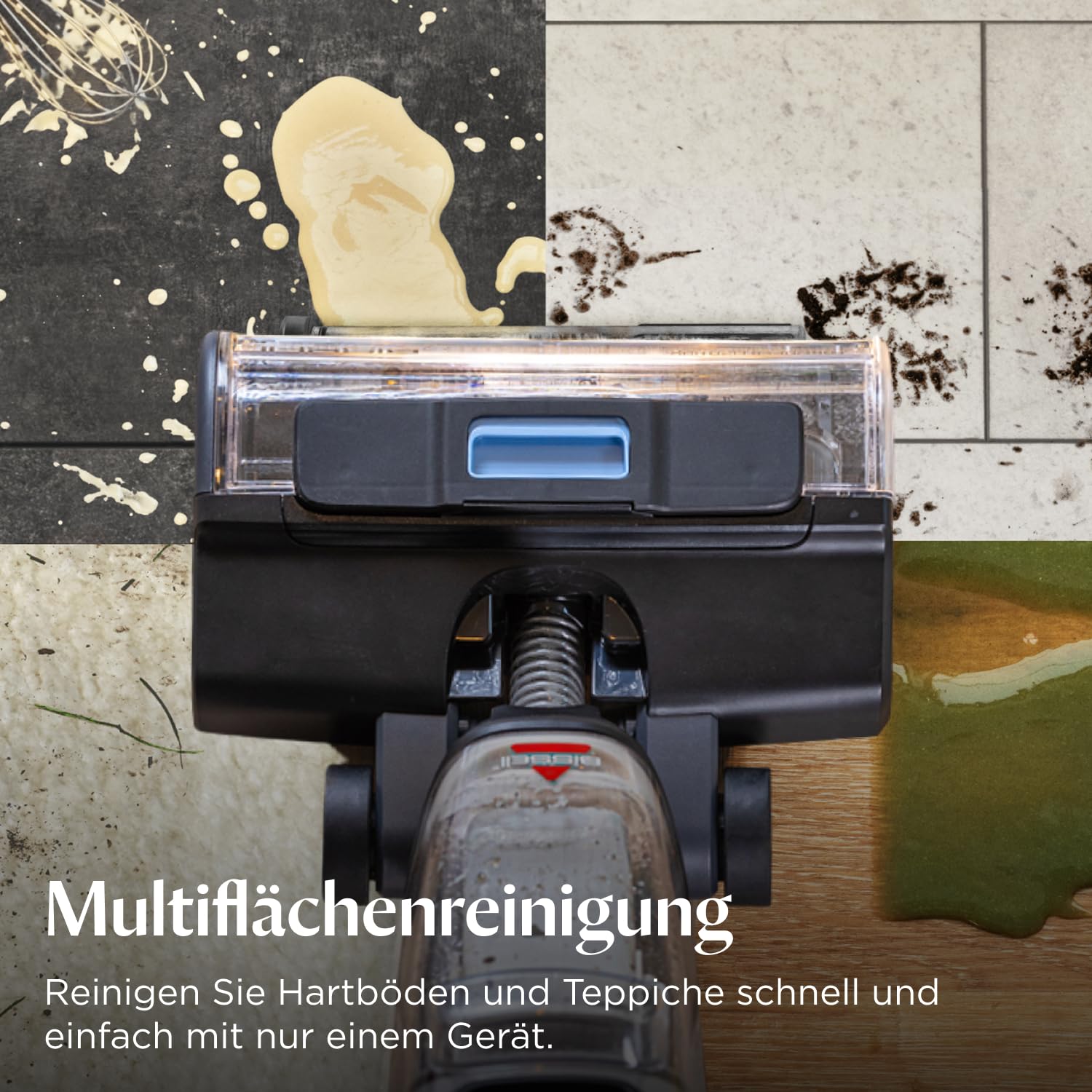 BISSELL CrossWave EdgeFind, Staubsauger mit Wischfunktion, leistungsstarke Reinigung von Verschmutzungen durch Haustiere, Nasssauger mit ZeroGap-Tech, Waschsauger, Verschiedene Oberflächen, 4159N