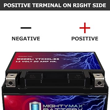 Mighty Max Battery YTX30L-BS 12V 30AH Replacement Battery for JIS 30L-BS