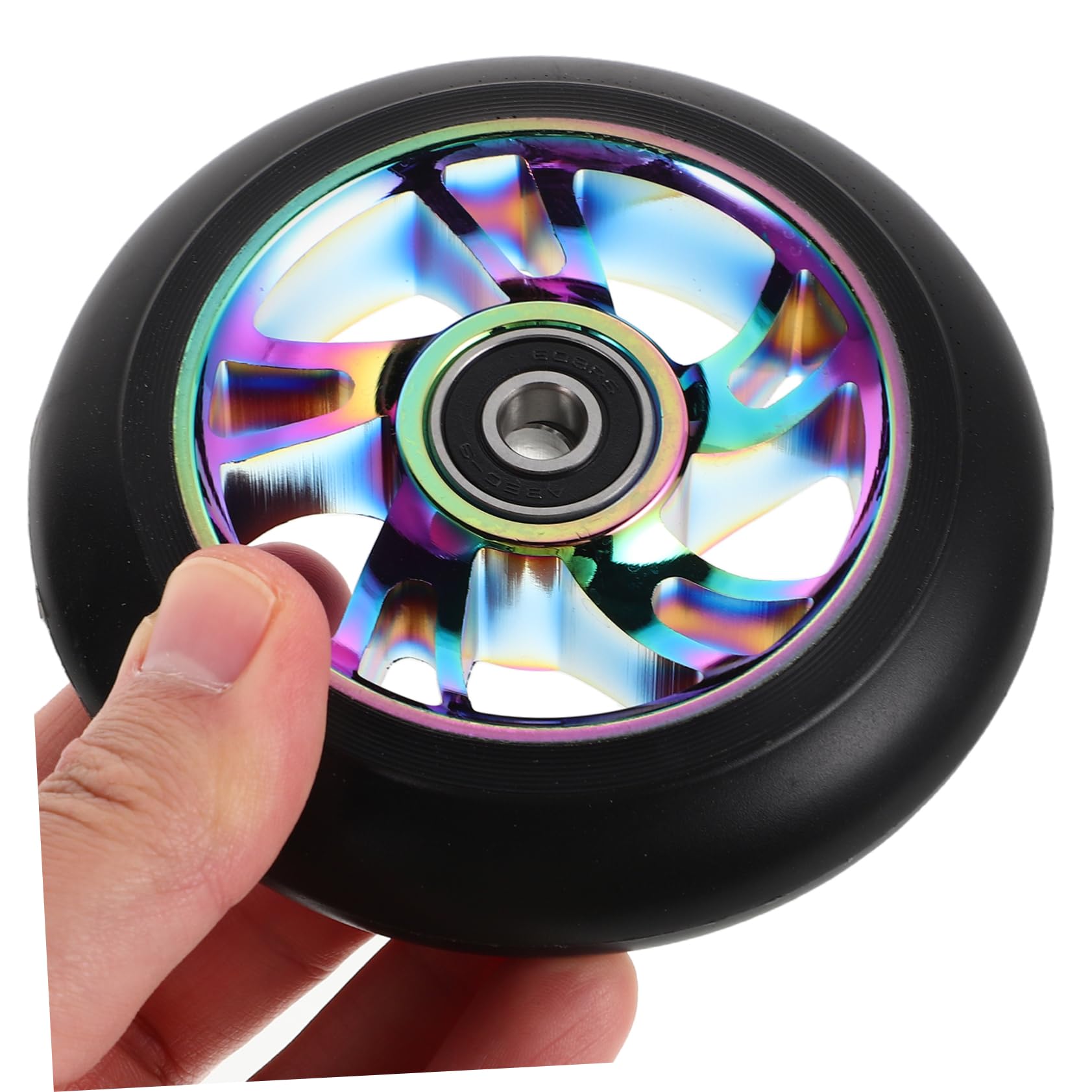 Ciieeo 2 Ruote LED per Monopattino, Ruote Posteriori di Ricambio in Lega di Alluminio, Design Elegante per Guida Fluida