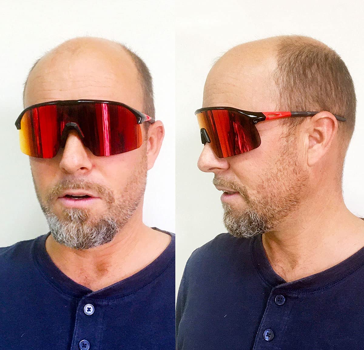 LIVING OUT YOUR QOOL TIME Polarizzato Wrap Around scudo sci Occhiali da sole Uomini Donne Triathlon beach Volley Running Oakley Sutro Lite Baseball 118, 1188b Nero / Nero Rosso, Medium