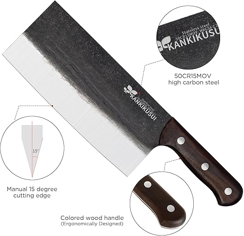 Miniatura 5 de Cuchillo de carnicero forjado antiguo distinguido profesional, no corte huesos