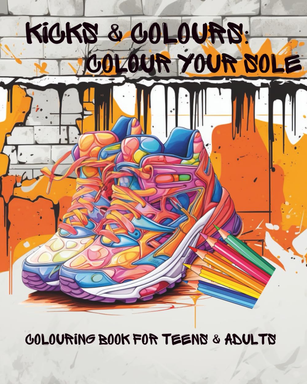 Kicks & Colours: Colour Your Sole -: Colouring Book For Teens And Adults, Create Your Own Designs, Unleash Your Creativity, Classic To New Skool Trainers