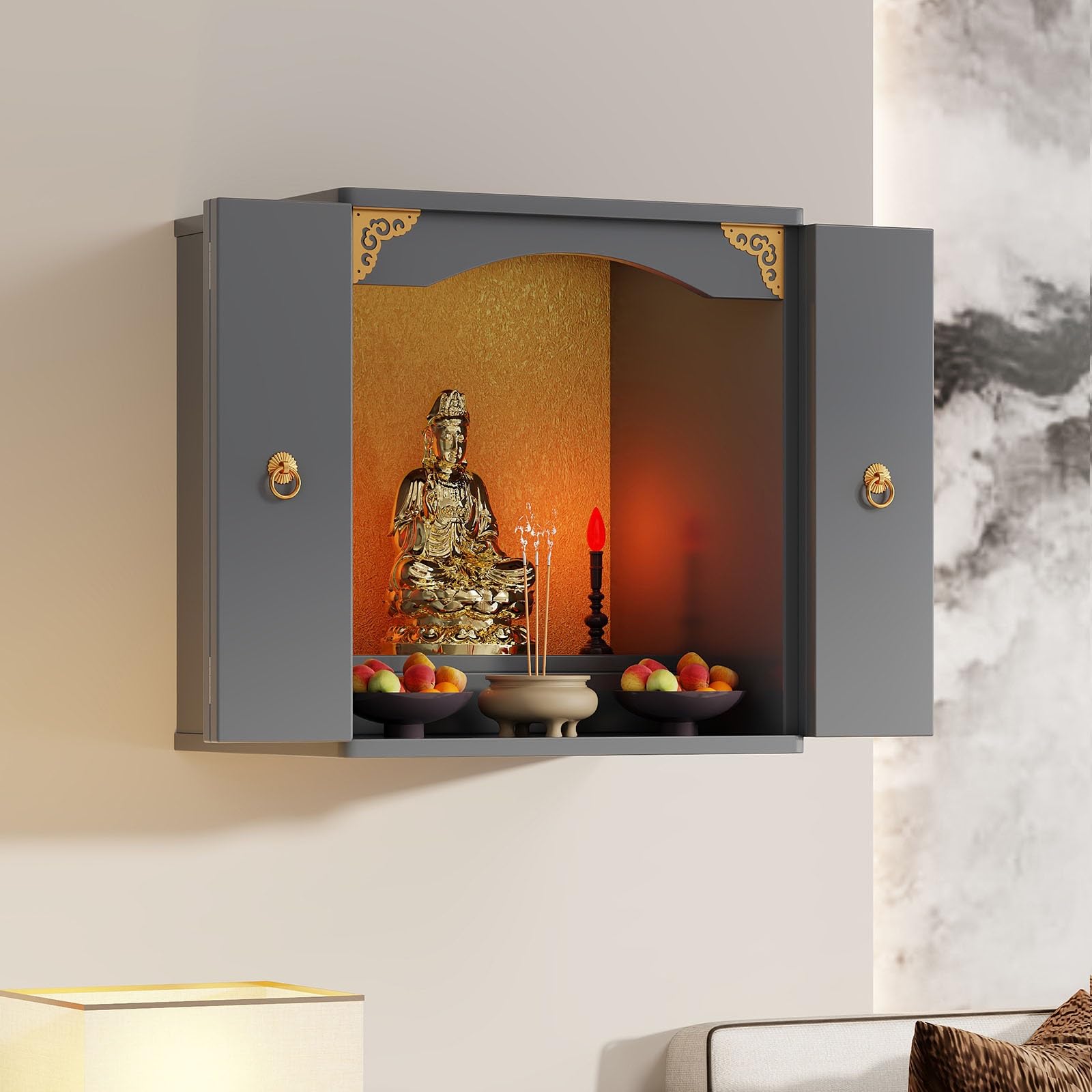 Présentoir de niche pour pratiques spirituelles et autel chinois