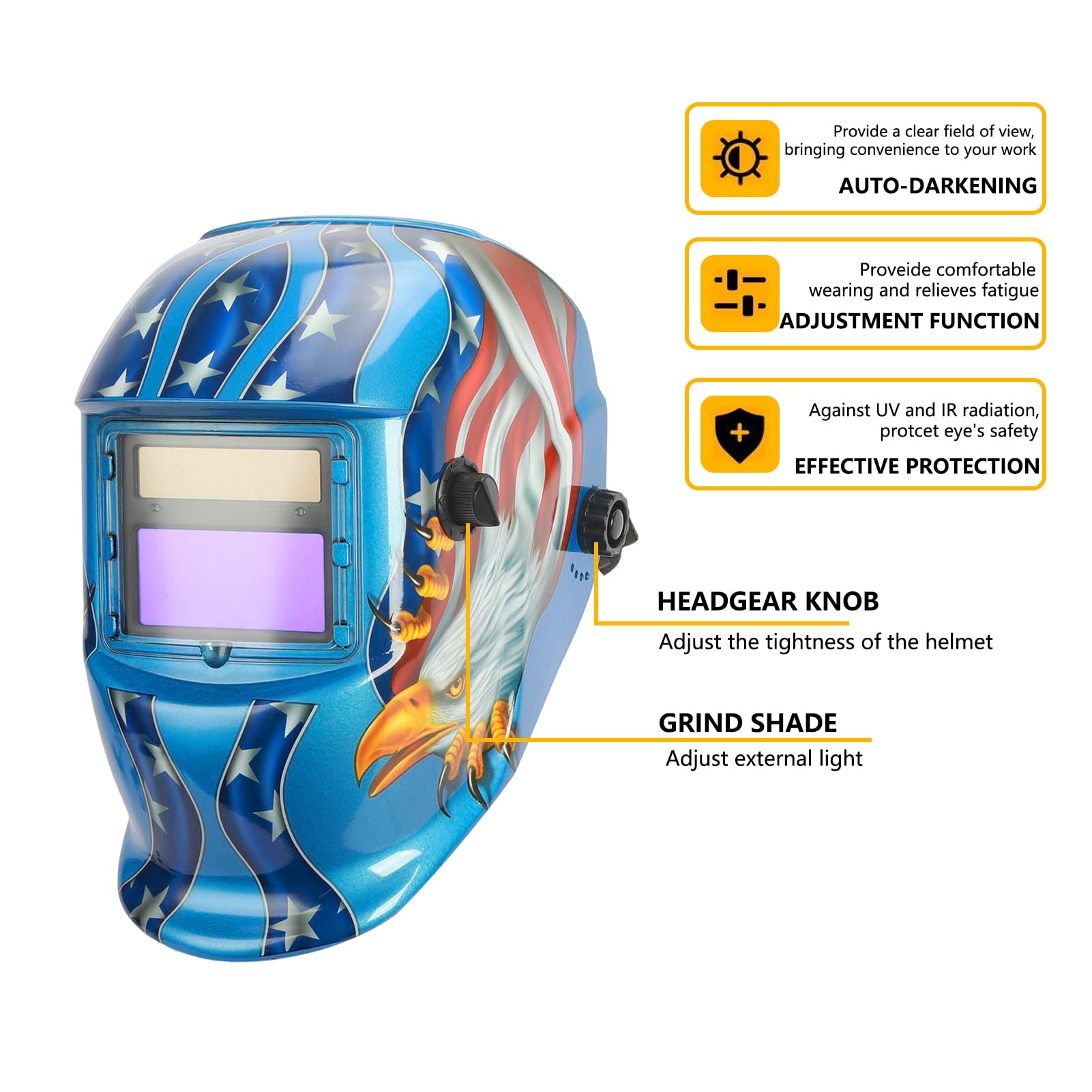 Casco de soldadura para hombre, protector solar con oscurecimiento automático, pantalla LCD de color real, gran visión, campana de soldadura, equipo de seguridad, máscara de soldadura para TIG MIG ARC