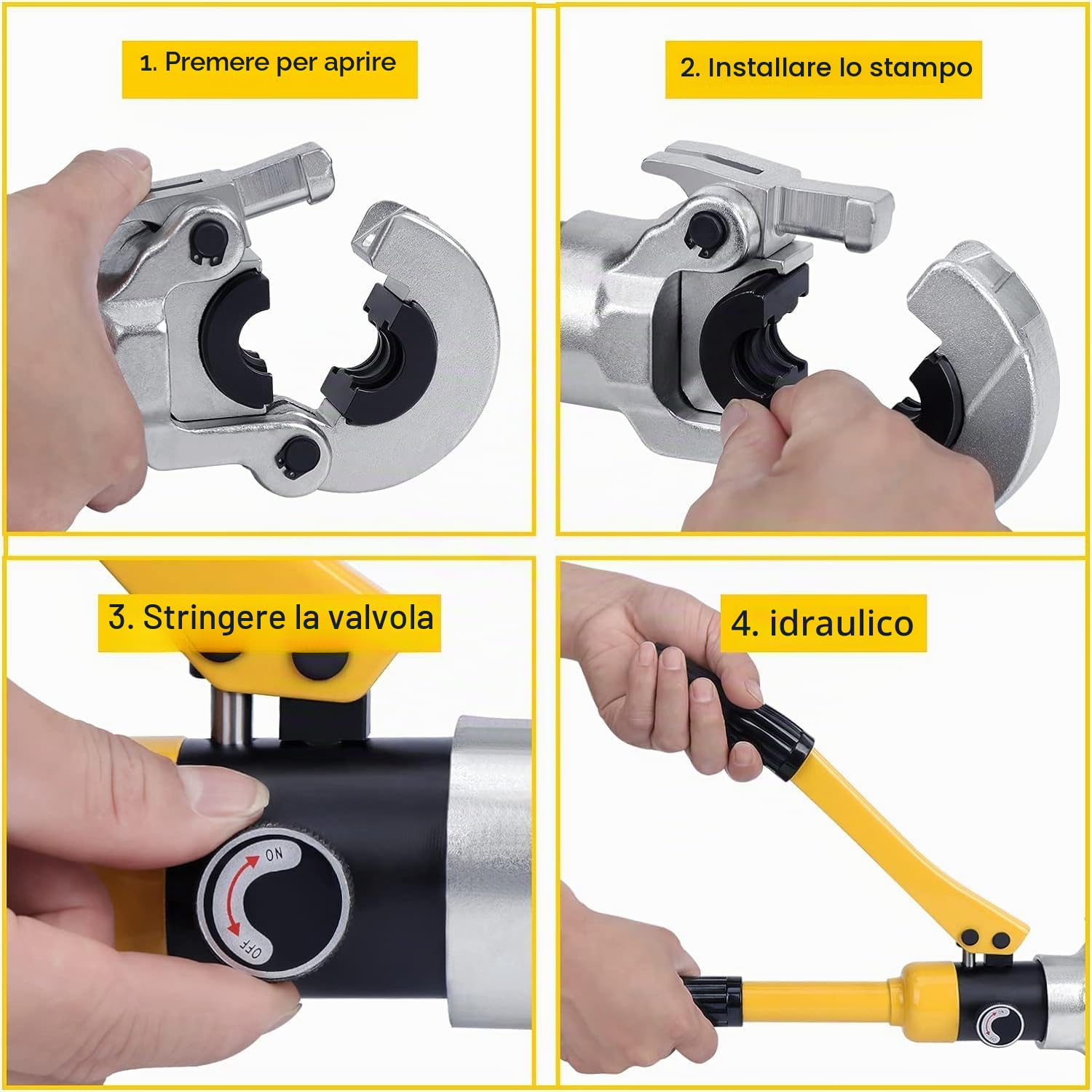 Pinza crimpatrice idraulica per tubi, pinza crimpatrice per tubi a pressione, pinza crimpatrice per tubi compositi profilo TH per tubi in alluminio-plastica con profilo TH 16 20 26 32mm².