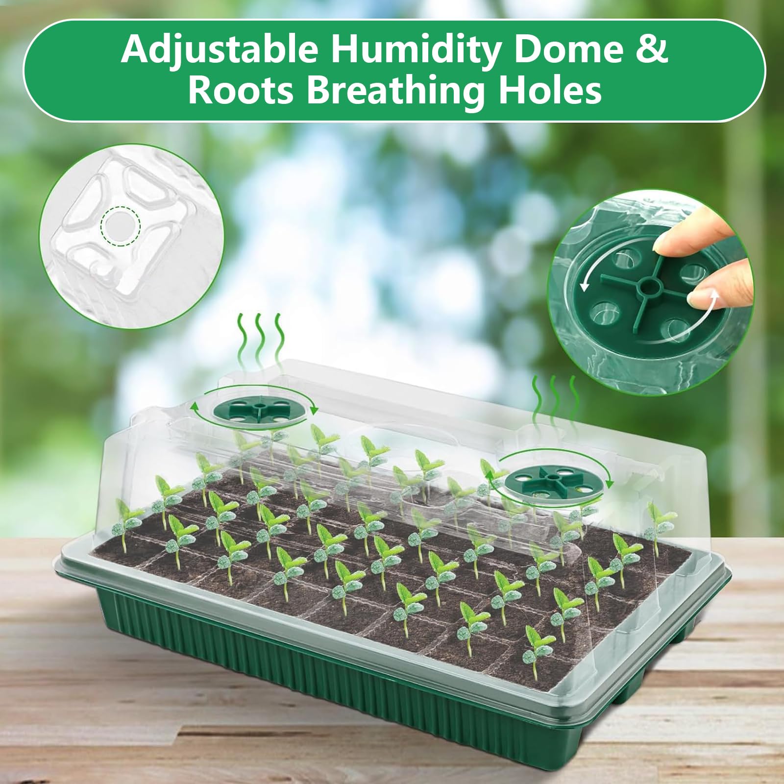Invernadero, 3PCS Macetas De Cultivo Invernadero Pequeño Conjunto De Cultivo Invernadero De Interior 120 Celdas con Lámpara para Plantas para El Crecimiento De Plantas Y La Germinación De Semillas