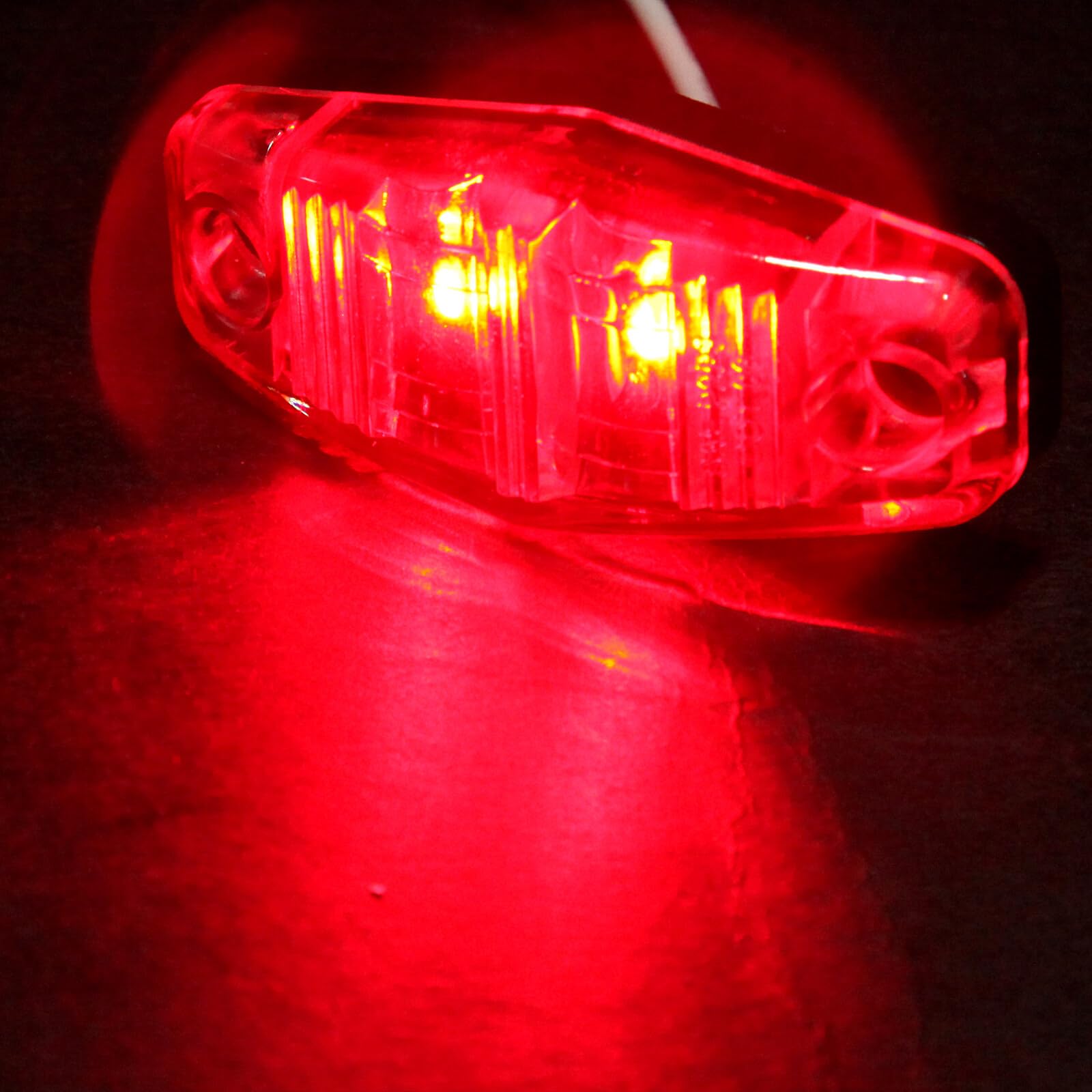 ECCPP 2 LED Truck Trailer Light Side Fender Marker Lights Clear Len Red Lights Color