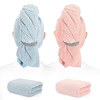 Vista 8 de BEoffer Paquete de 2 toallas de microfibra para el cabello - 41 x 24 pulgadas, súper suaves, absorbentes, de secado rápido sin encrespamiento
