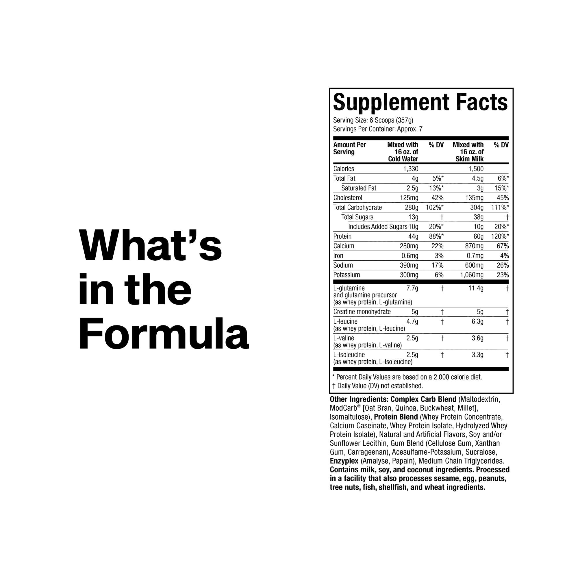 MuscleTech High Protein Mass Gainer for Men & Women - Protein Powder Shakes for Weight Gain, Muscle Building & Recovery with Creatine Monohydrate - Vanilla Milkshake, 5.15 Pound