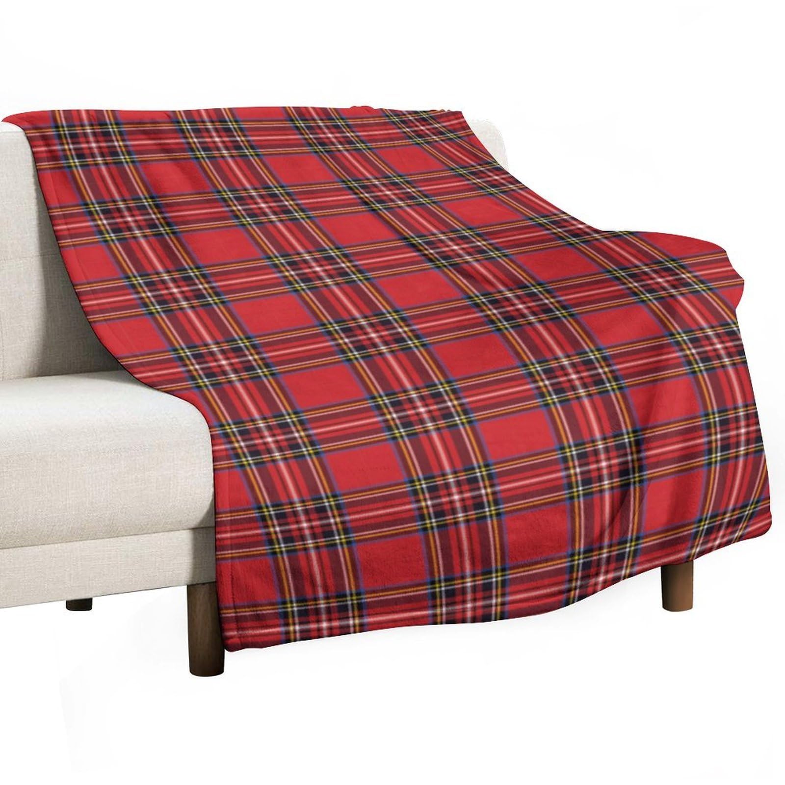 Cgsbngha Style Red Buffalo Plaid Flannel Fleece Blanket Lightweight Soft Throw Blankets For Sofa Couch Bed Chair