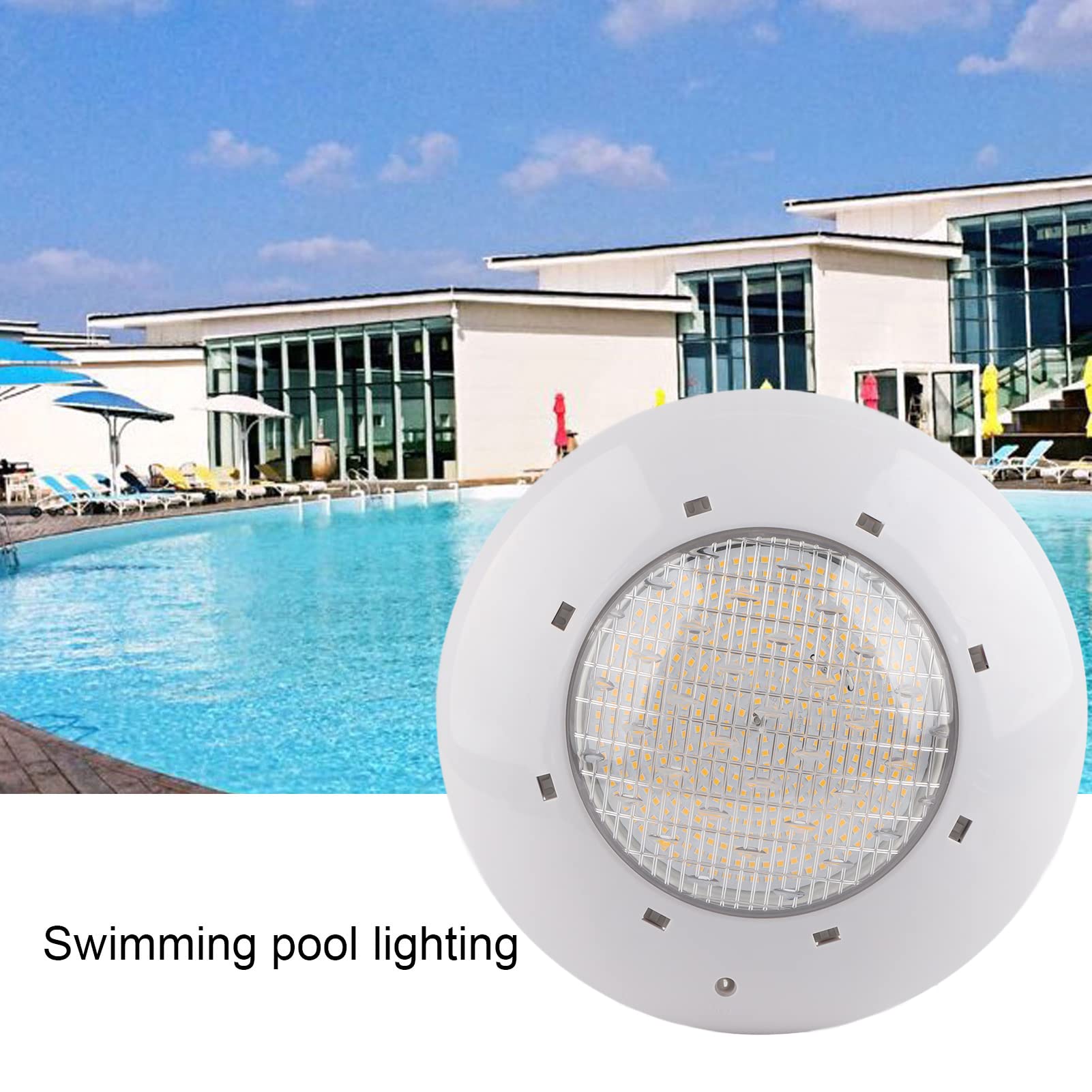 Fafeicy Poollampe, AC12V LED-Unterwasserleuchte mit Warmem Licht, IP68-Wasserdichtigkeit, Wandmontierte Unterwasser-Schwimmbadlampe, Unterwasser-Inselleuchten (35W)