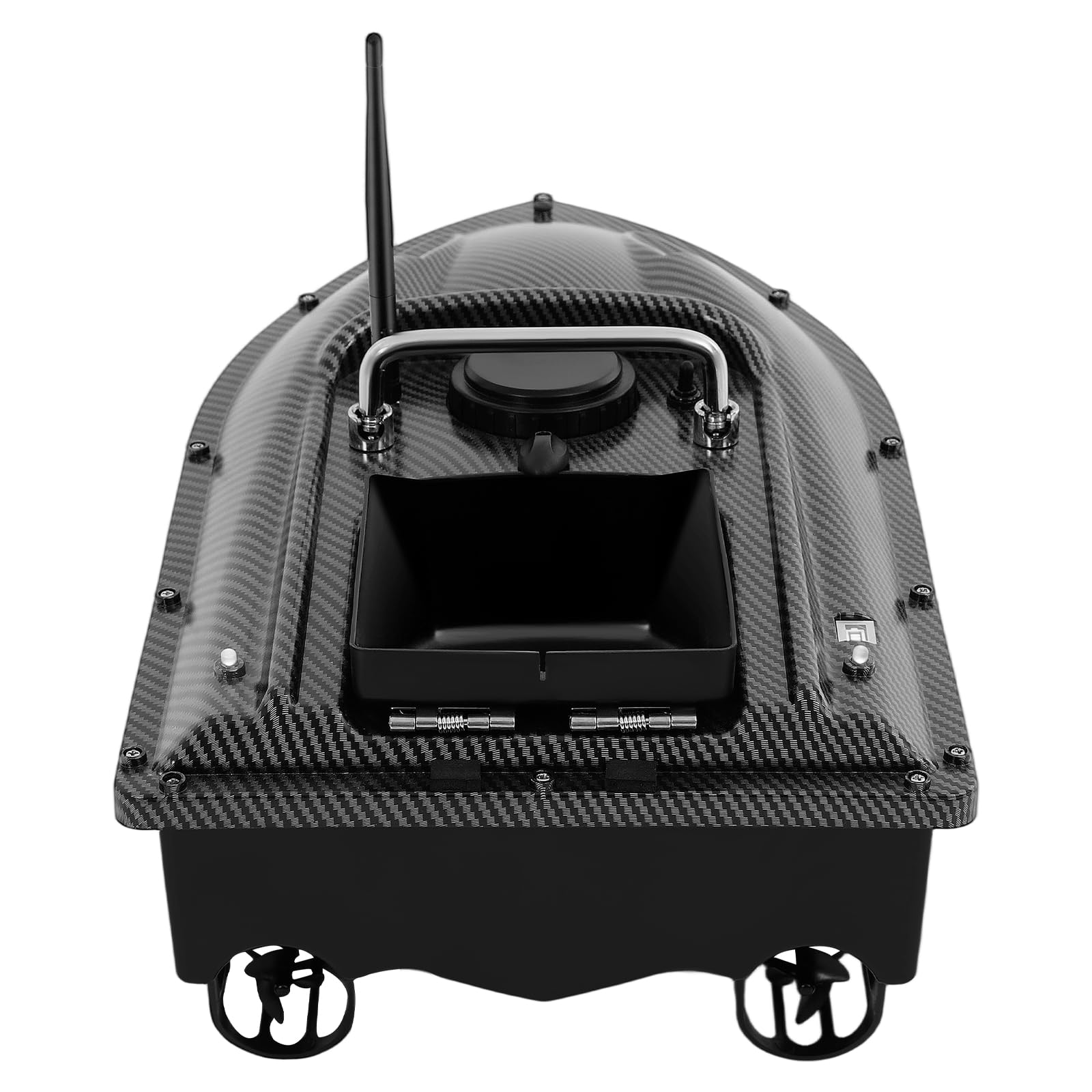 Futterboot mit LED-Licht, 500M RC Fischköder Boot Mit Fernbedienung, Ladegewicht von 1,5 Kg, Angeln Futterboot Angelköder-Boot 110-240v für Flüssen Seen oder Seichtem Wasser (Schwarz)