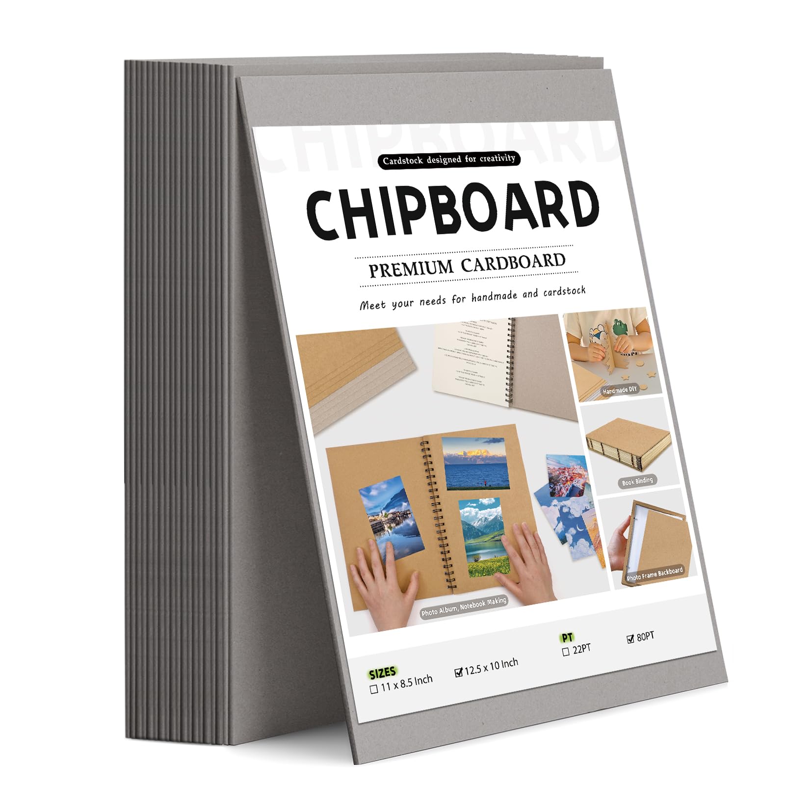 20 Spanplattenblätter 31,8 x 25,4 cm, 80pt Buchtafel zum Buchbinden, Karton zum Basteln, dicke Spanplatte und stabile Kraftplatte, dünne Kartonbögen für DIY-Projekte, Verpackung (Gary)