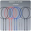 Hundred Powertek Star (2 Strung Rackets with 1 Full Cover) with 2pc Nylon Badminton Shuttlecocks (Black) gallery image
