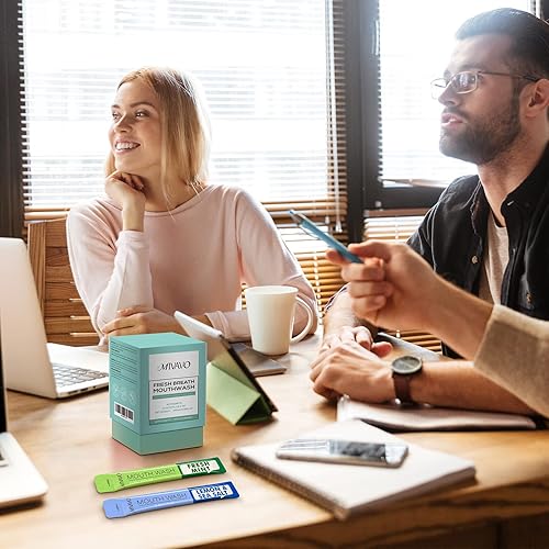 Miniatura 10 de Enjuague bucal portátil Travel Sizet para aliento fresco, flúor Nnatural, 20 paquetes (menta)