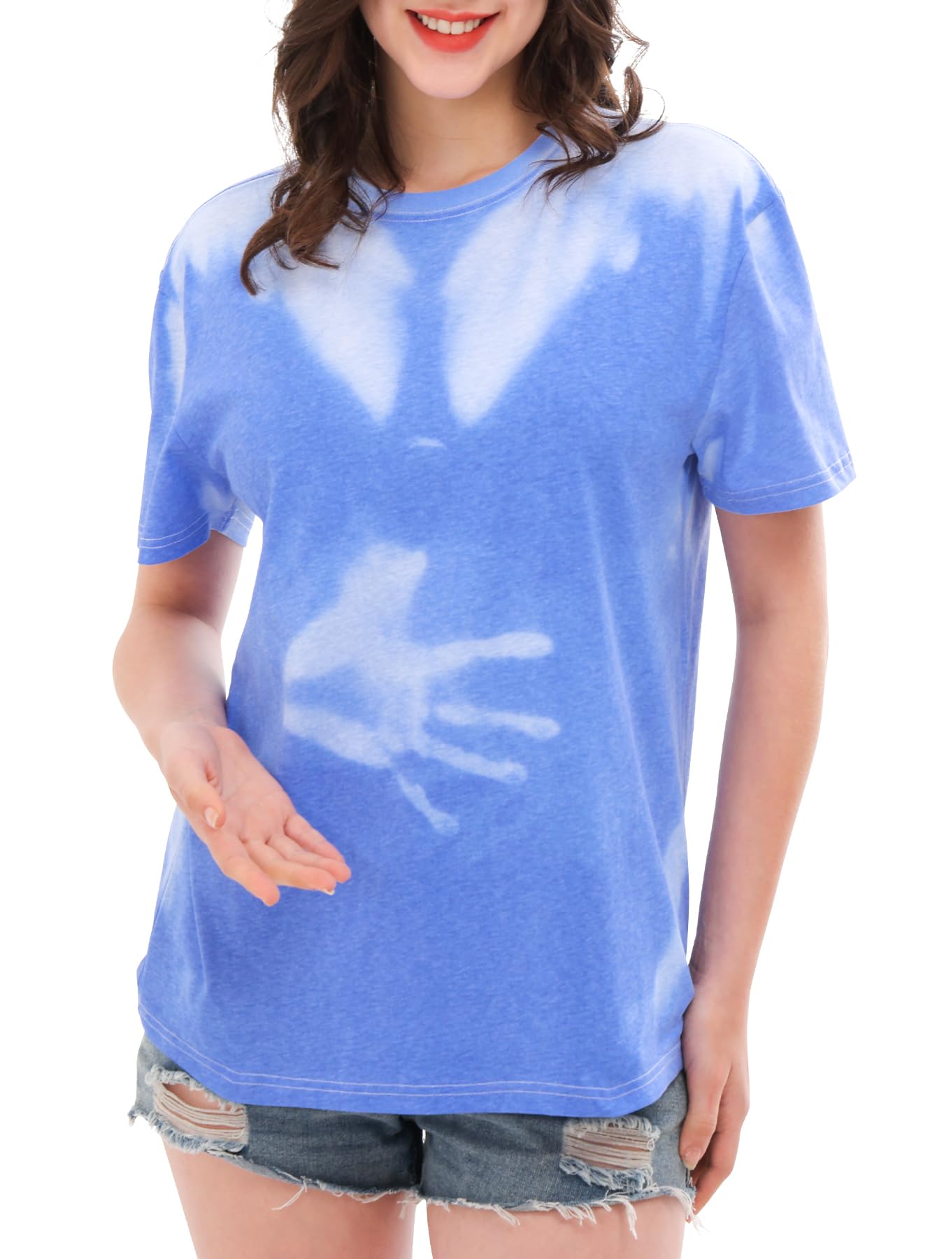 Unisex Adult Color Changing Short Sleeve T-Shirts Men and Women Heat Reactive Novelty Top Tees