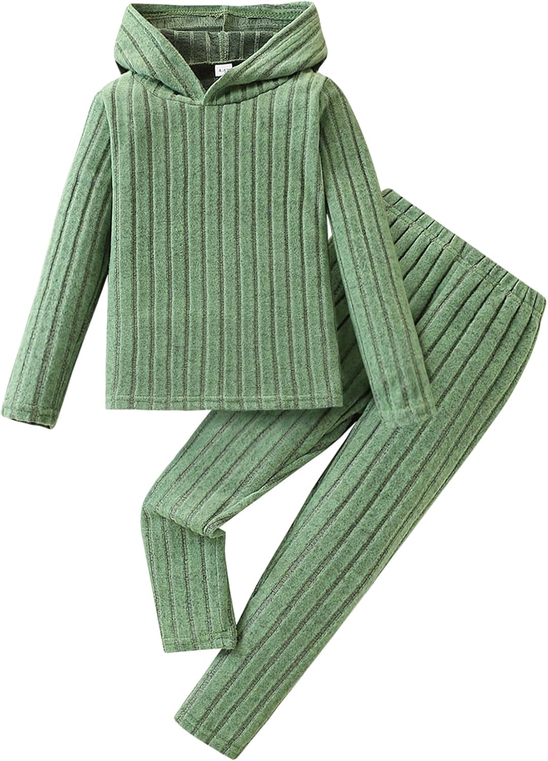 Toddler Kid Girls Clothes Ribbed Color Block Long Sleeve Hoodie Sweatsuit Set Fall Outfits