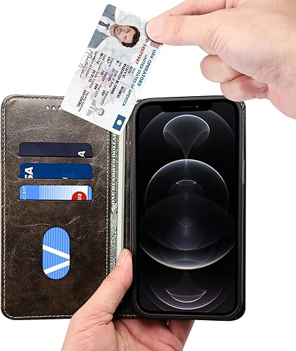 Miniatura 8 de SINIANL Funda de piel compatible con iPhone 13 Pro Max, iPhone 13 Pro Max, con cierre magnético, ranuras para tarjetas, funda para iPhone 13 Pro Max