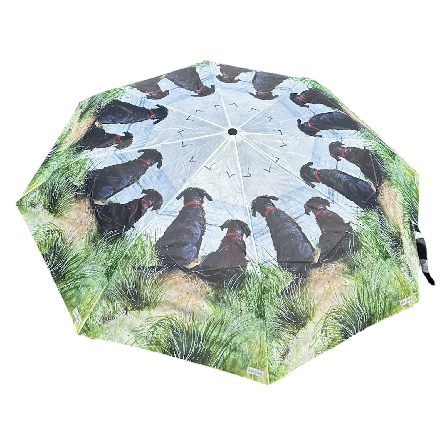 Alex Clark Dunes Labrador Coastal Umberlla - Compact Foldable Travel Umberlla - Animal design - Dog lover gifts