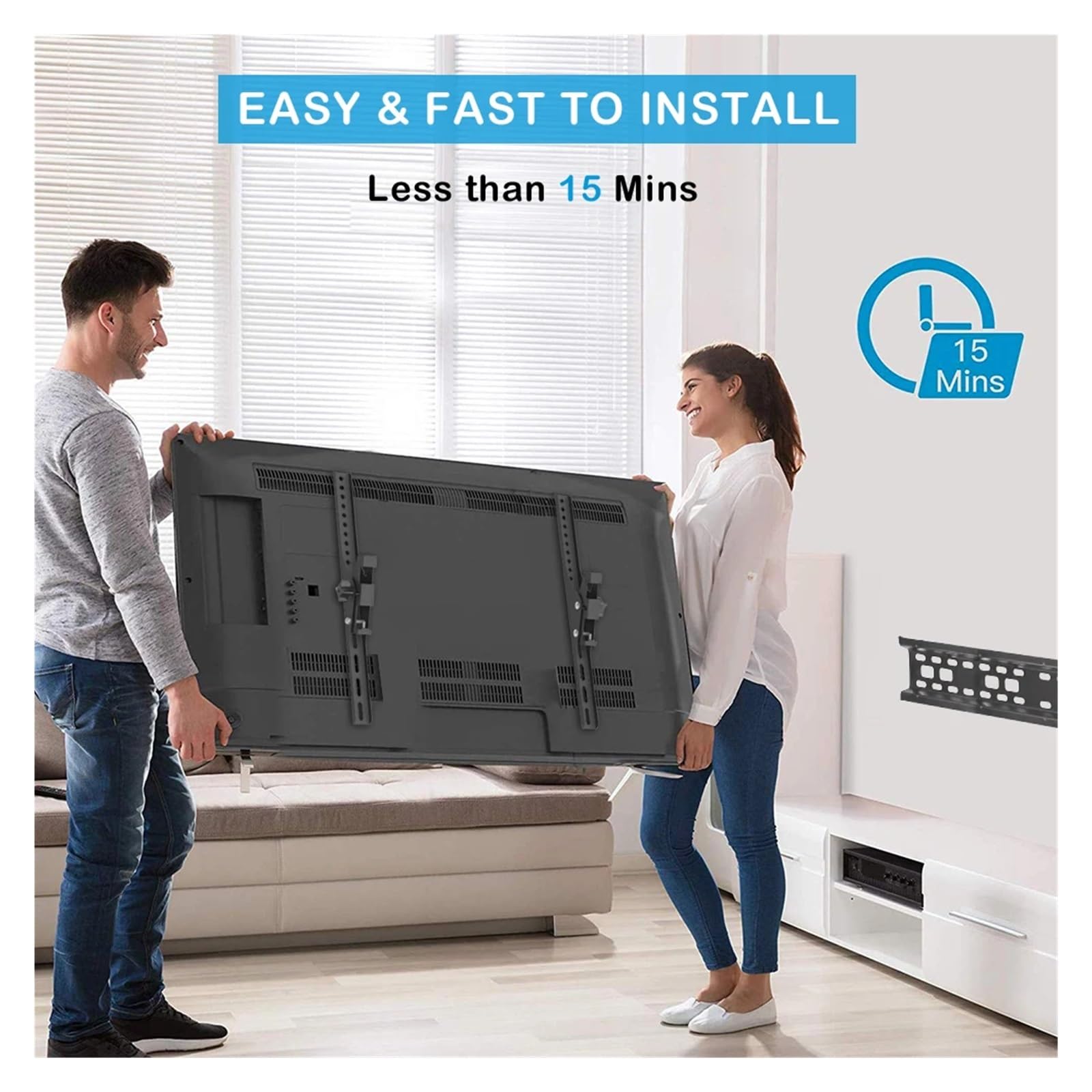 Supporto TV Universale Inclinabile E Regolabile, Compatibile Con BEISHI, Staffa for Montaggio A Parete TV | Staffa da parete LED LCD da 32-70 pollici, carico massimo 40 kg VESA 600x400 mm(32-55inch)