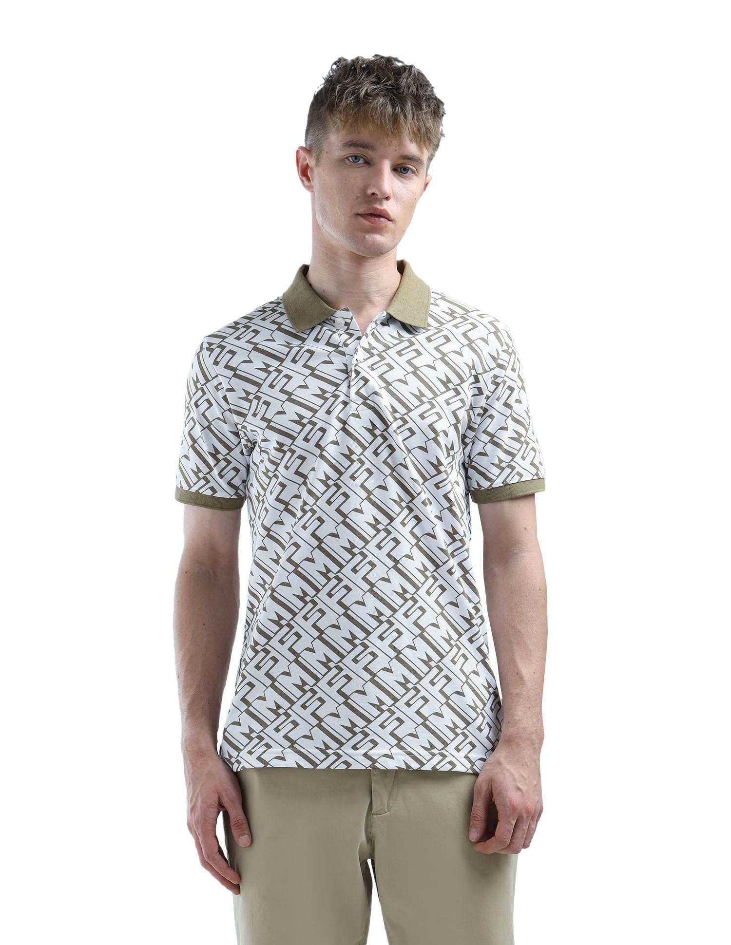 flying machine Men's Regular Fit Polo T-Shirt | Printed Pattern-picture-37