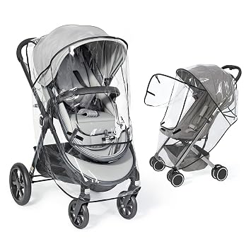 Clear Stroller Rain Cover, Universal Fit, All-Around Protection,Basic Clear | Waterproof Side Zipper, Breathable Rain Cover for Most Single Strollers, Joggers Accessories for Rain, Easy Access