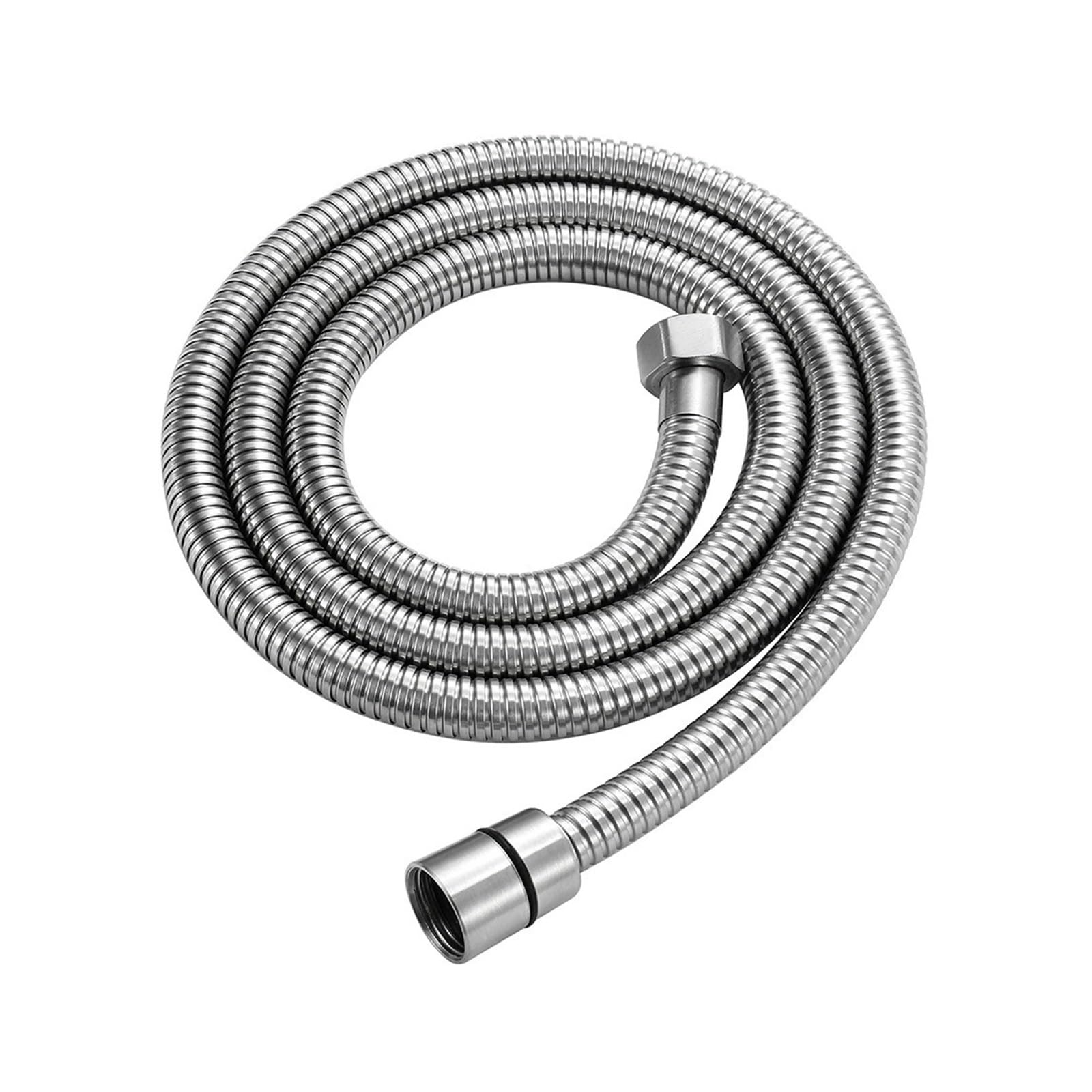 1.5M Brushed Gold & Grey PVC Shower Hose, Flexible Extension Pipe for Bathroom(Nickel)