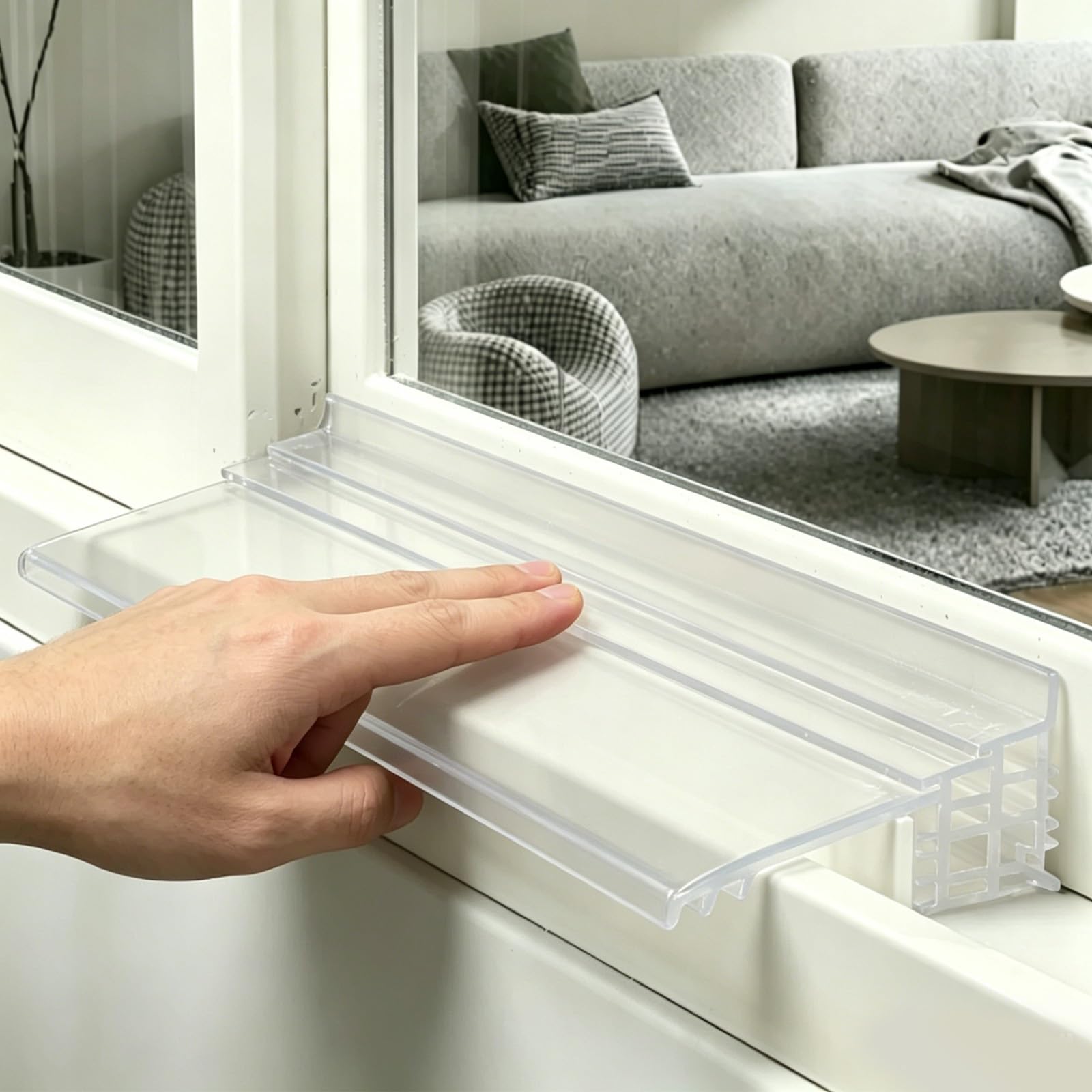 LZMZMQ Deflector de Lluvia Puerta Barrera Deflectora De Agua para Alféizar, Perfil Vierteaguas Transparente, Protector contra La Lluvia | [](W 56mm/2.2in,6M(19.7FT))
