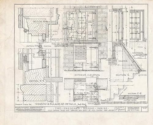 Histórico Pictórico Blueprint HABS NJ, 2-TAPO, 3- (hoja 19 de 19) - Frederick Haring House, Old Tappan & DeWolfe Roads, Old Tappan, Bergen County,