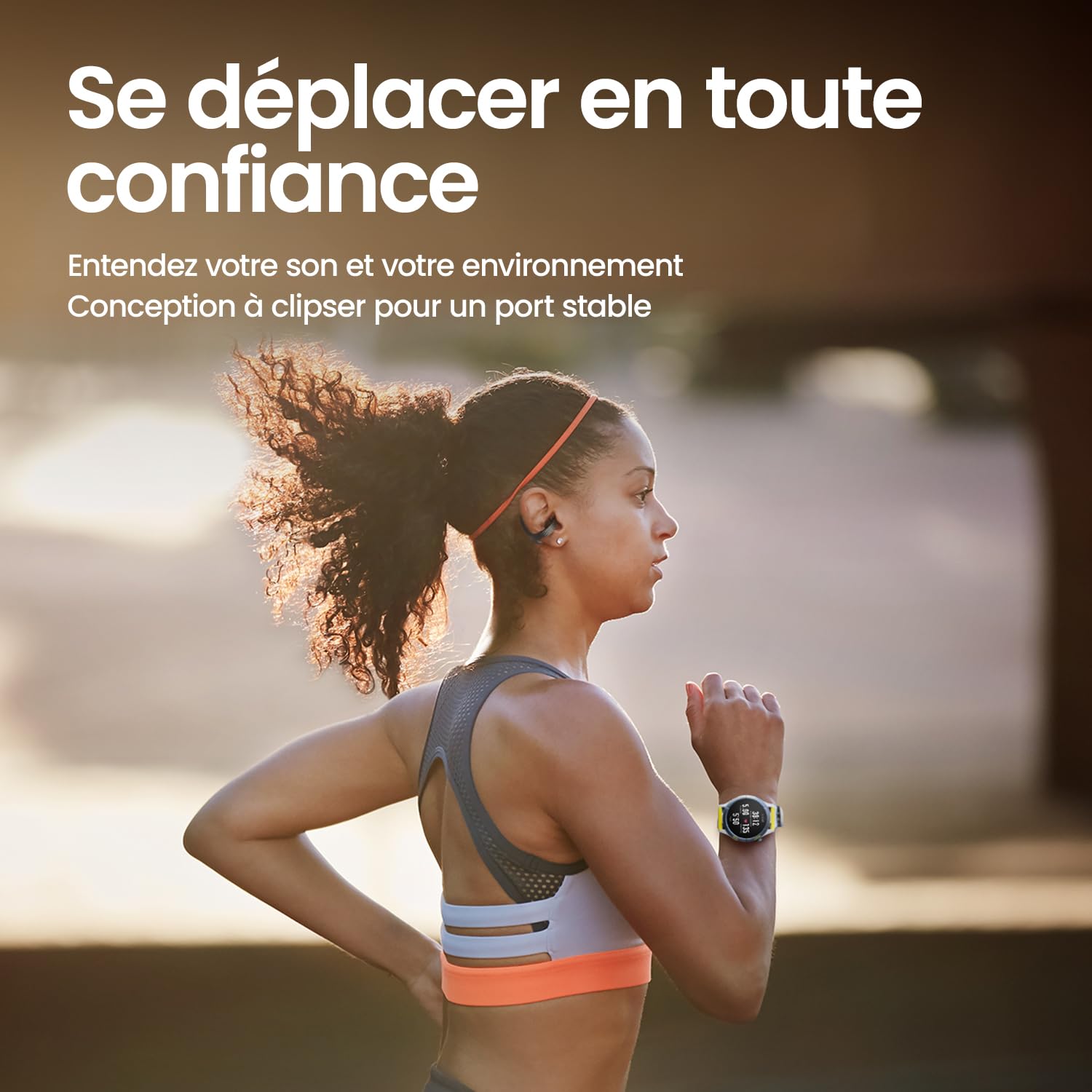Amazfit Up OWS Casque Bluetooth 5.3, Écouteurs Ouverts sans Fil avec Contrôle Tactile, IPX4 Résistants à l’Eau et à la Transpiration, Réduction du Bruit AI, pour Le Sport, Running et Entraînement