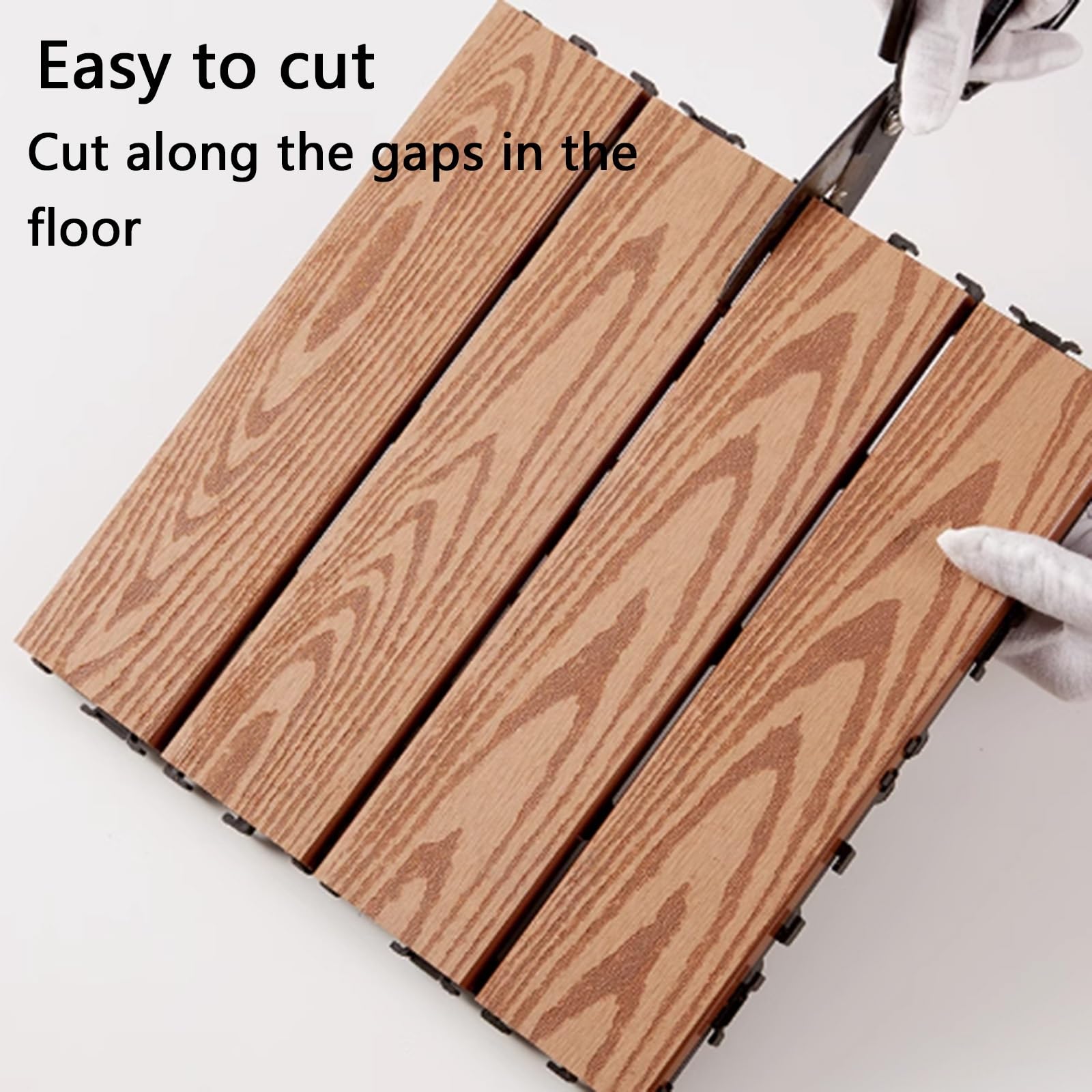 Modern Kunststoffholz Badvorleger rutschfest, 30x30 cm, Duschmatte Badvorleger Aus Holz, Spa, Sauna(8 pcs)