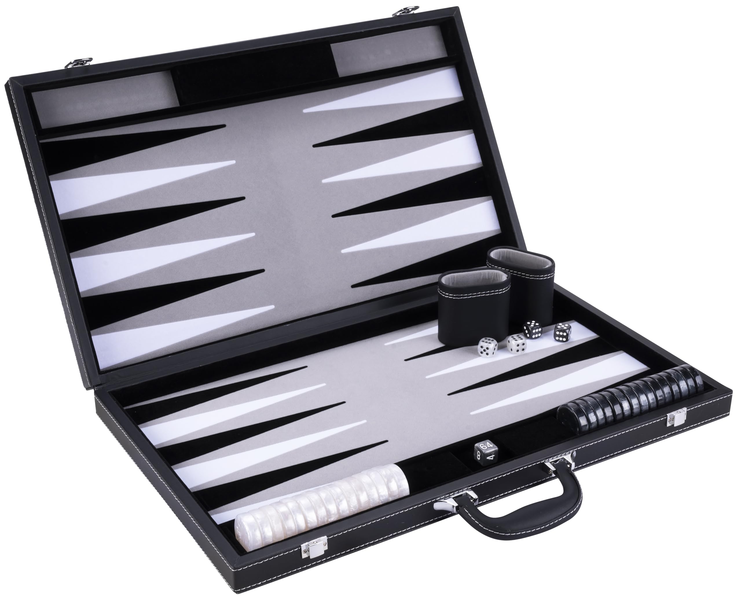 Engelhart - 250537 - Backgammon di Lusso 21 Pollici (54 cm) – Gioco Elegante in Similpelle con Interno in Feltro – Materiali di Alta Qualità