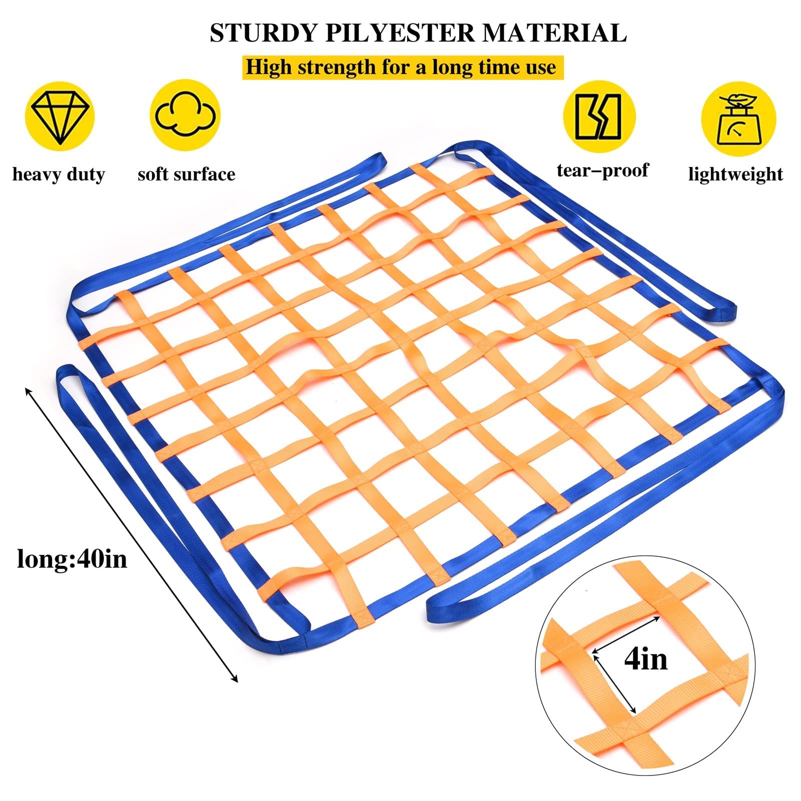 Reti Di Sollevamento Del Carico - Rete Di Sollevamento Con Imbracatura Piatta In Poliestere, Rete Da Carico Quadrata Antistrappo, Sacco A Rete Per Sollevamento In Mattoni/cemento ( Size : 1.5 X 1.5m/M