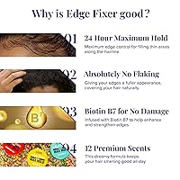 Vista 4 de Red by Kiss Edge Fixer 24 Hour Maximum Hold Edge Wax No Flaking Biotina B7 Gel para el cabello con infusión de biotina B7, 1.01 onzas líquidas