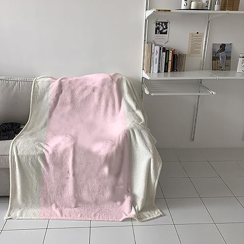 Miniatura 4 de Flannel Throw Blanket Pink Beige Lightweight Fleece Bed Blanket Vertical Soft Warm Blanket All Season SofaCouchChair for Child Adults 40 x 50 inch