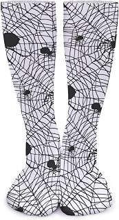 403 Men Women Fun Dress Socks Spider Web Spooky Spiders Walking Socks Wicking Cushion Athletic Socks Funky Crew Sports Socks For Camping Trekking Outdoor