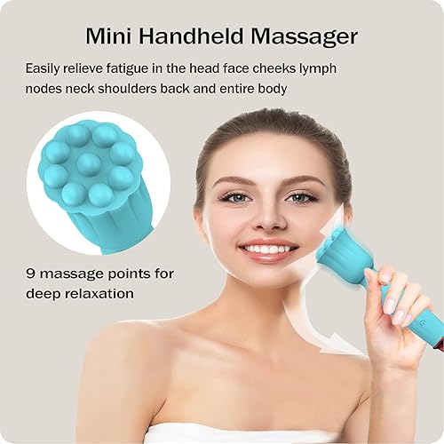 Miniatura 2 de Mini masajeador portátil de mano, silicona suave impermeable, para cabeza, cara, cuello, hombro, espalda, herramienta de alivio del dolor muscular