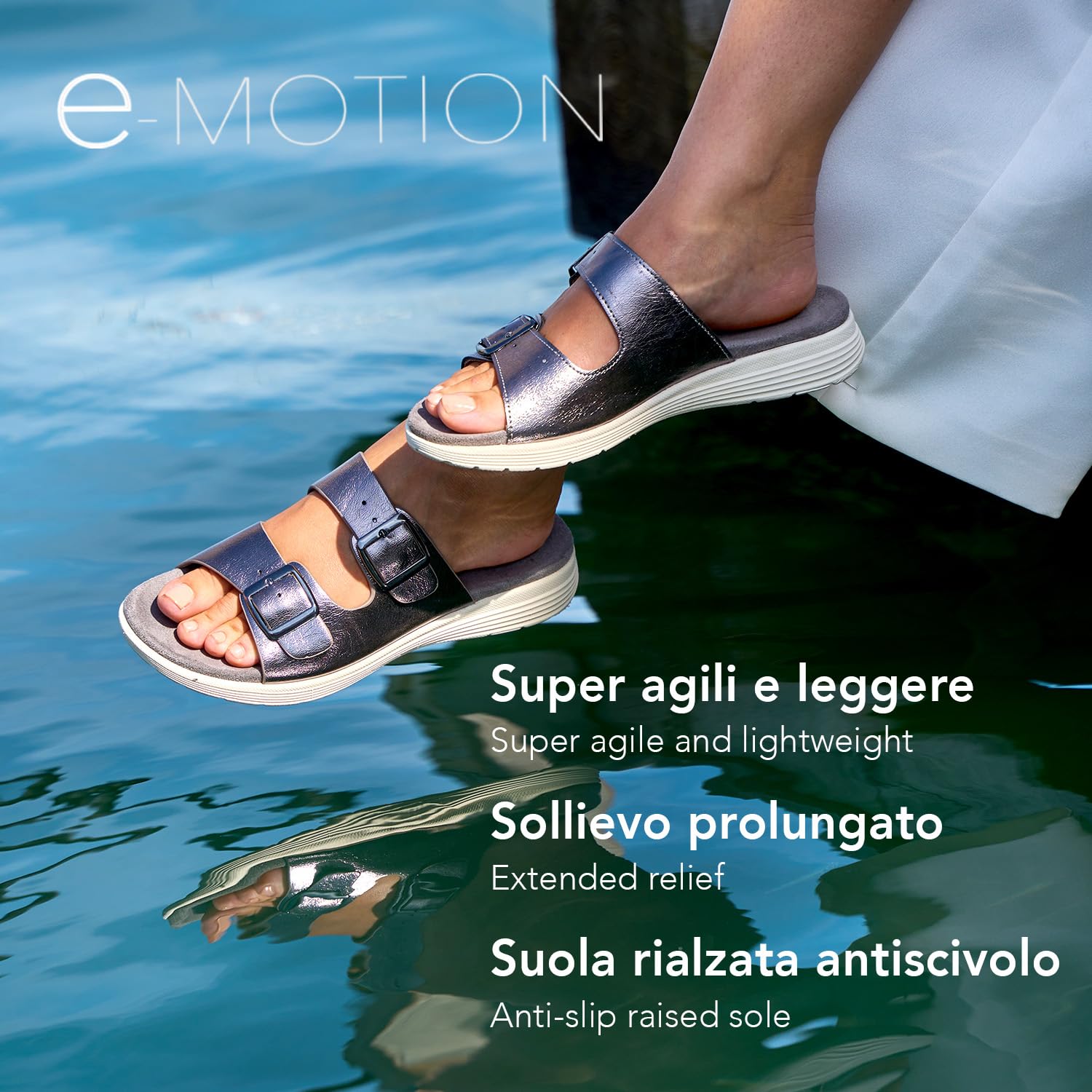 PERLETTI Ciabatte Donna Ultra Leggere Fibbia Regolabile - Pantofole Comode Casa Quattro Stagioni - Sandali Comfort Interno Esterno con Suola Rialzata Antiscivolo