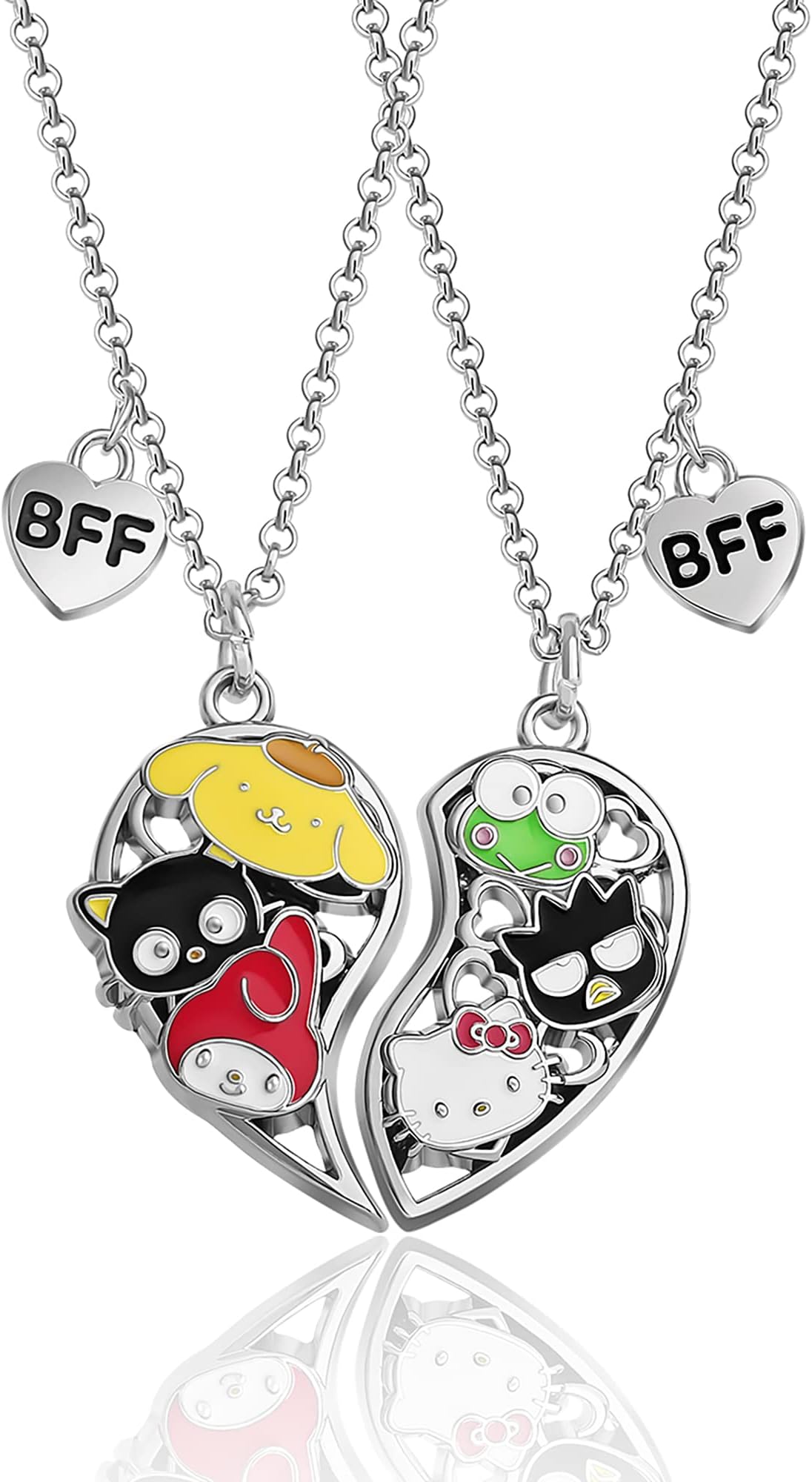 Hello KittySanrio and Friends BFF Necklace for 2 Official License - 16"+3" Fashion Jewelry Best Friend Necklace