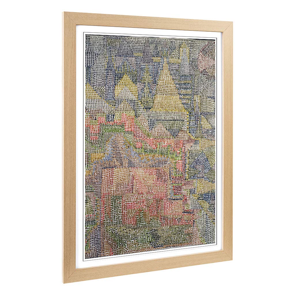 Big Box Art Framed Print of Paul Klee Castle Garden Design | Wall Art Picture | Home Decor for Kitchen, Living, Dining Room, Bedroom, Hallway, Office, Oak, A2 / 24.5x18 Inch / 62x45cm
