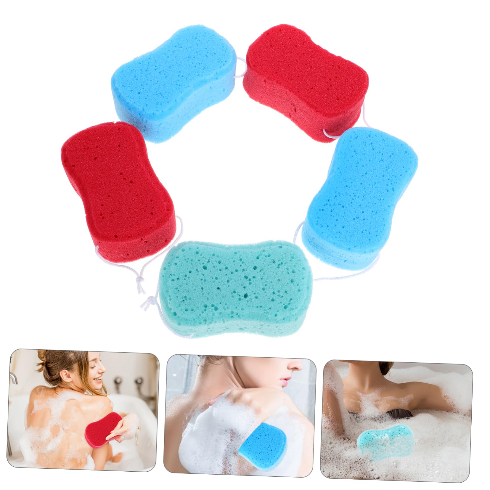 Beavorty 5 Set di Spugne per Doccia Corpo Spugne da Bagno Materiale Misto Sicuro Uso Duraturo Massaggio Delicato Esfoliazione Levigatezza della Pelle della Pelle 5 Pezzi*5