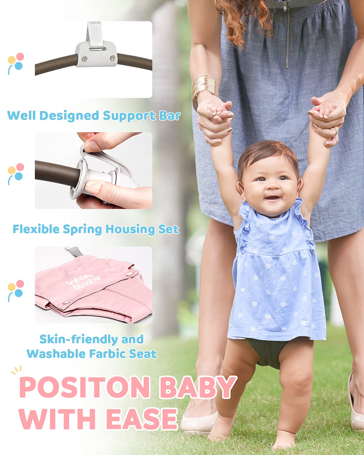 Infant Master Doorway Jumper, Durable Bumper Jumper w/Adjustable Height