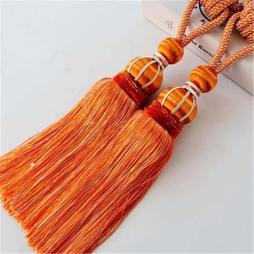 2 alzapaños decorativos para cortinas con borlas naranjas, elegantes hebillas de cortina, accesorios de cortina de alta calidad, alzapaños