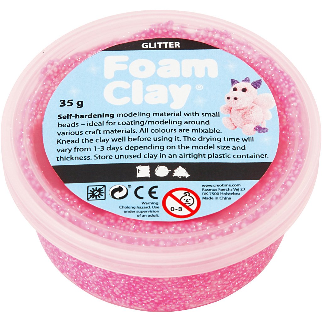 Foam Clay®, Pink, Glitter, 35g